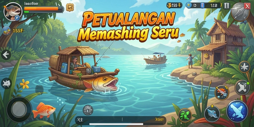 Gameplay seru di <strong>555F</strong> saat menangkap ikan di lokasi indah.