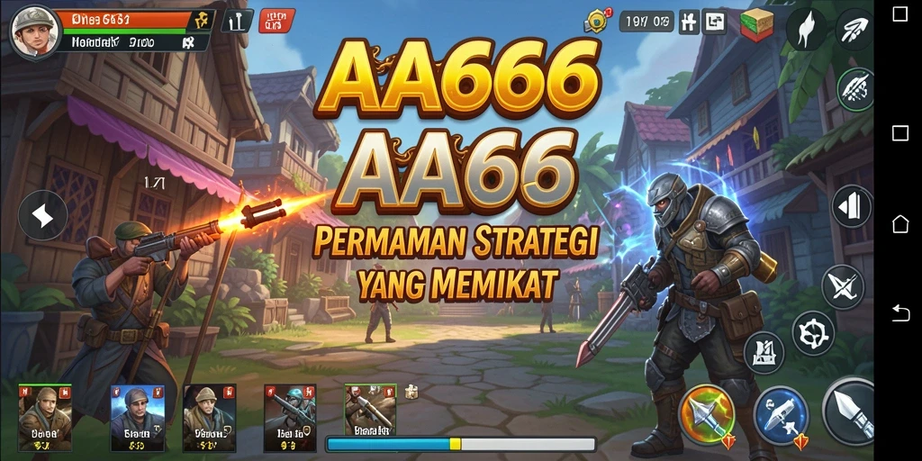 Screenshot gameplay AA666 menampilkan pertempuran strategi yang seru dan dinamis.