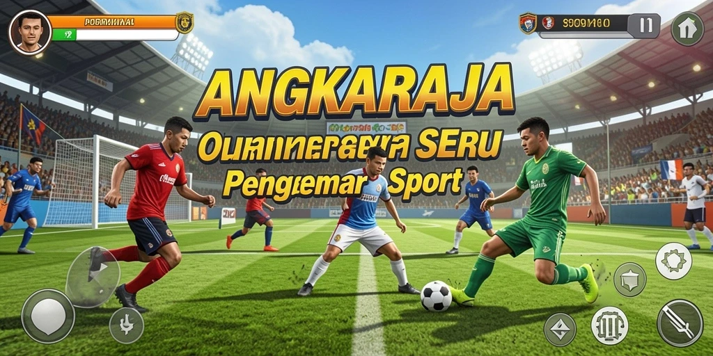 Screenshot gameplay ANGKARAJA menampilkan aksi mendebarkan di lapangan.
