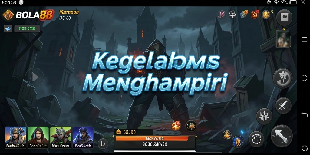 Screenshot menampilkan gameplay mencekam dalam BOLA88 dengan efek suara menyeramkan.