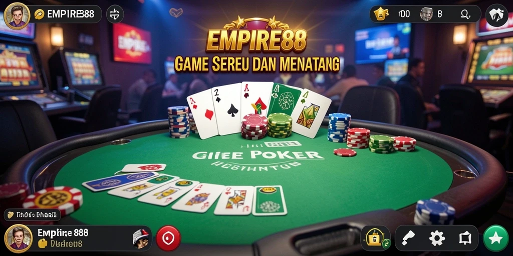 Tampilan gameplay Poker menarik dan penuh adrenalin.