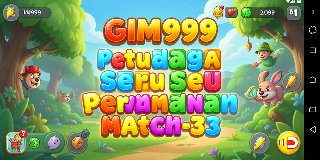 Tampilan seru gameplay GIM999 saat mencocokkan batu permata.