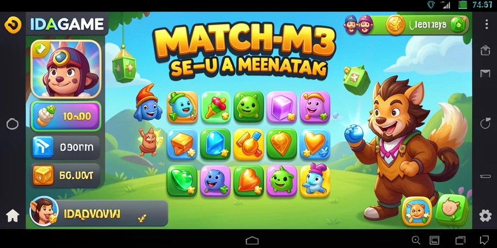 Gameplay seru IDAGAME dengan tantangan Match-3 yang menarik.