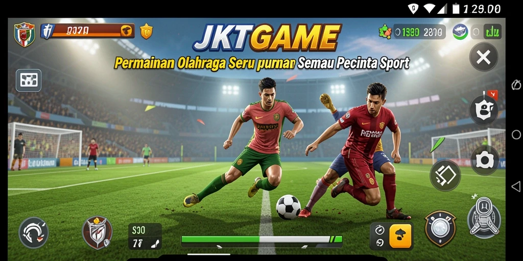Screenshot JKTGAME menampilkan aksi seru dalam pertandingan olahraga.