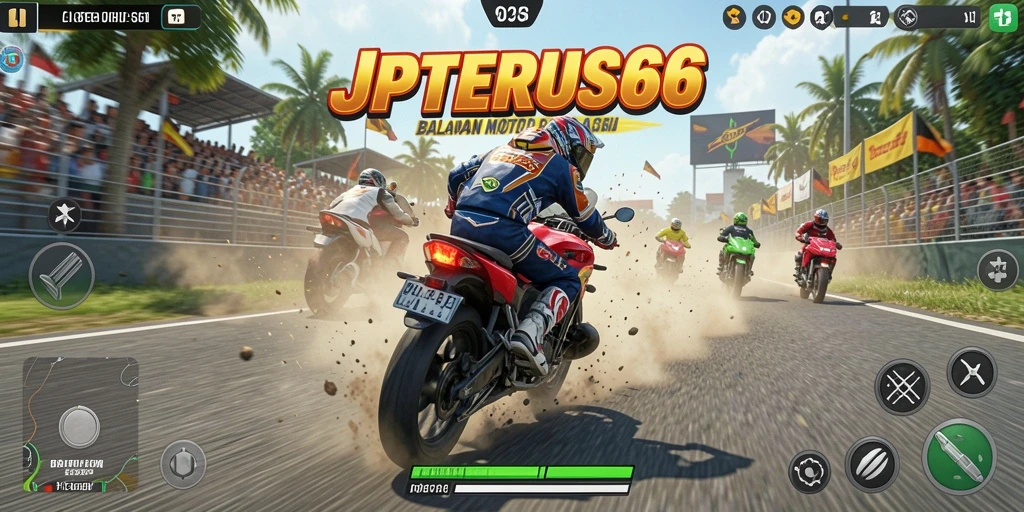 Gameplay balap motor seru dan mendebarkan di JPTERUS66.