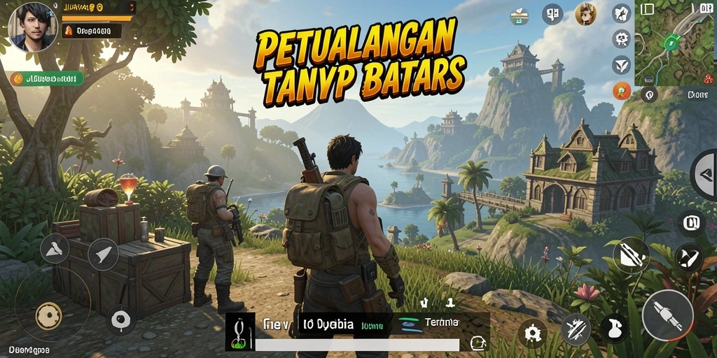 Gambaran gameplay JUARAGO dalam dunia Open World yang luas.