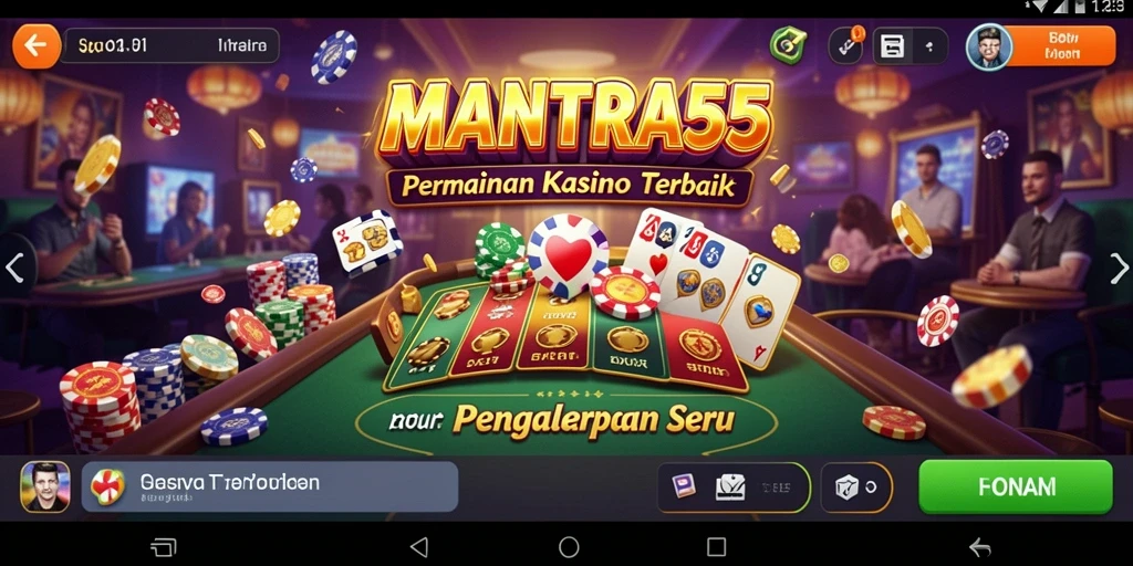 Tampilan utama gameplay <strong>MANTRA55</strong> menunjukkan keseruan bermain Kasino.