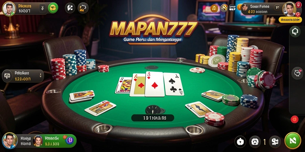 Tampilan gameplay Poker yang mendebarkan dan interaktif.