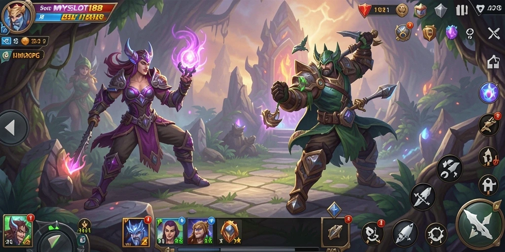 Screenshot gameplay MYSLOT188 menunjukkan aksi seru dalam dunia MMORPG.