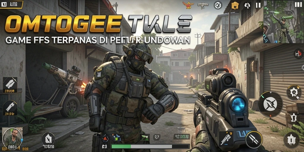 Screenshot gameplay OMTOGEL menampilkan aksi tembak-menembak yang intens.