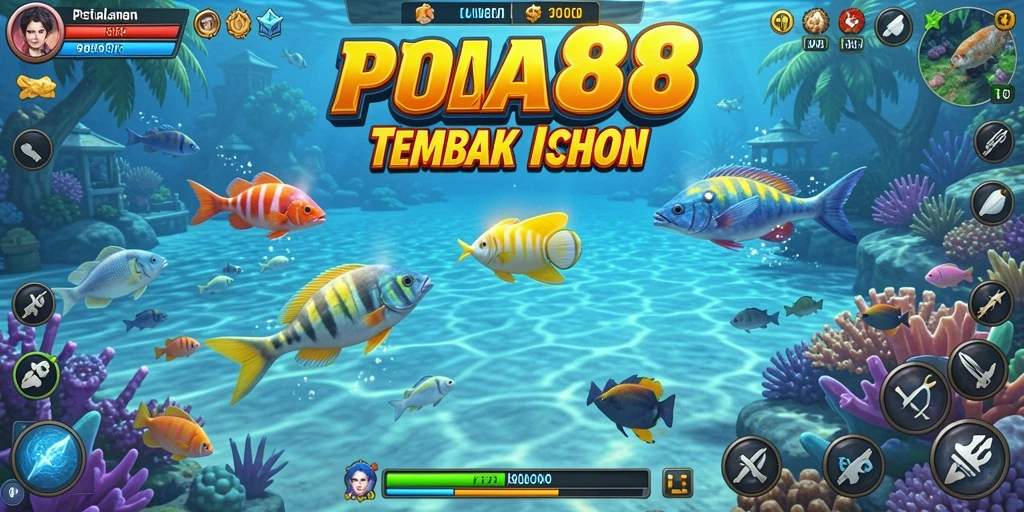 Tangkapan layar menunjukkan pemain berhasil menangkap ikan besar di POA88.